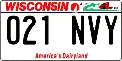 WI license plate 021NVY
