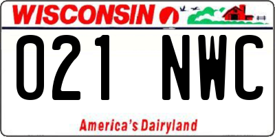 WI license plate 021NWC