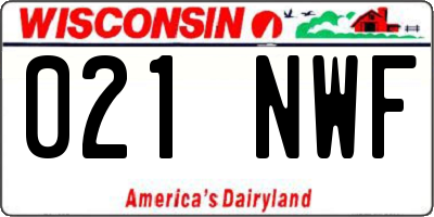 WI license plate 021NWF