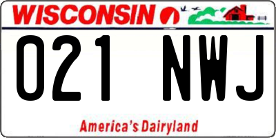 WI license plate 021NWJ