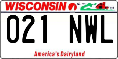 WI license plate 021NWL