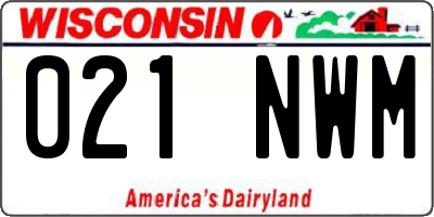 WI license plate 021NWM