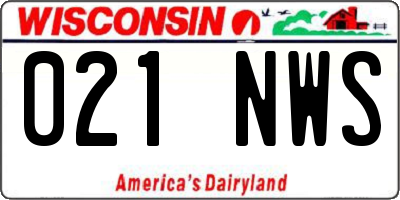 WI license plate 021NWS