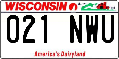 WI license plate 021NWU