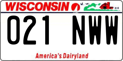WI license plate 021NWW