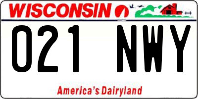 WI license plate 021NWY