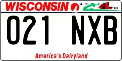 WI license plate 021NXB