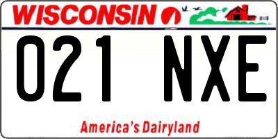WI license plate 021NXE