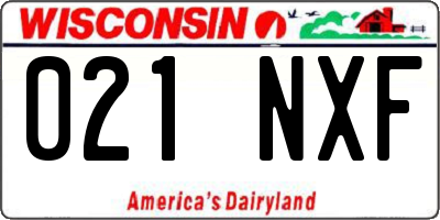 WI license plate 021NXF
