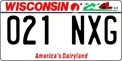 WI license plate 021NXG
