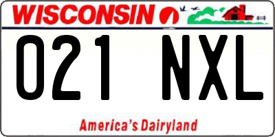 WI license plate 021NXL