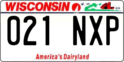 WI license plate 021NXP