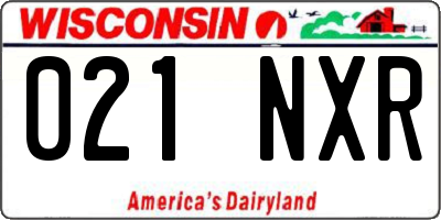 WI license plate 021NXR