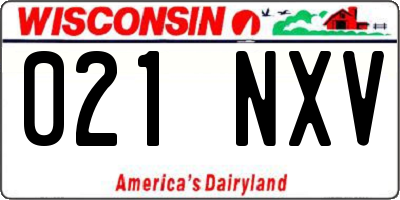 WI license plate 021NXV