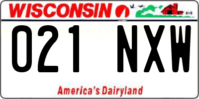 WI license plate 021NXW
