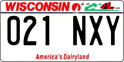 WI license plate 021NXY