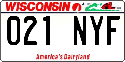 WI license plate 021NYF
