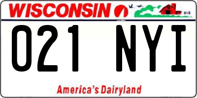 WI license plate 021NYI