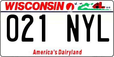 WI license plate 021NYL