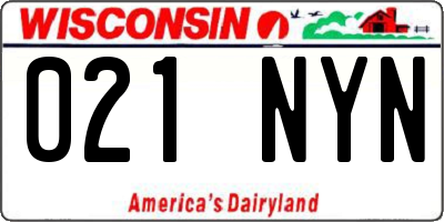 WI license plate 021NYN