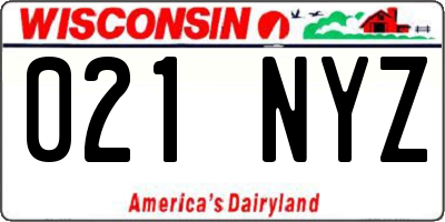 WI license plate 021NYZ