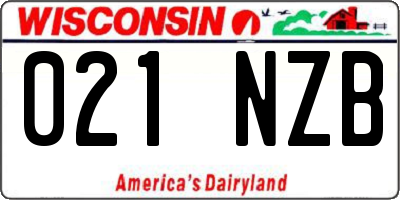 WI license plate 021NZB
