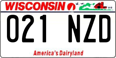 WI license plate 021NZD