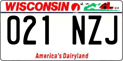WI license plate 021NZJ