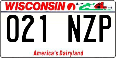 WI license plate 021NZP
