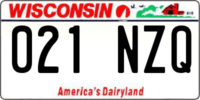 WI license plate 021NZQ