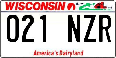 WI license plate 021NZR