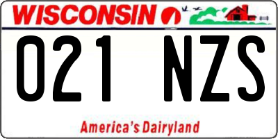 WI license plate 021NZS