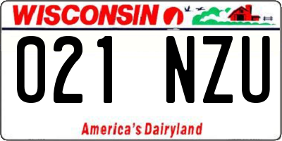 WI license plate 021NZU