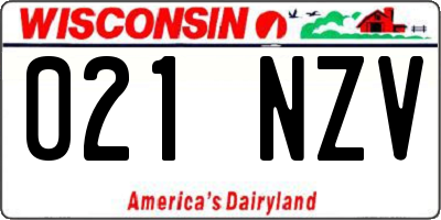 WI license plate 021NZV