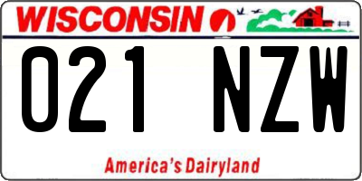 WI license plate 021NZW