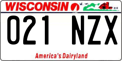 WI license plate 021NZX