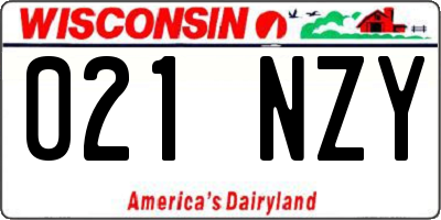 WI license plate 021NZY