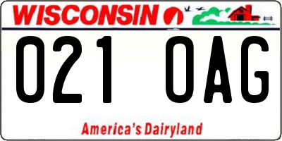 WI license plate 021OAG