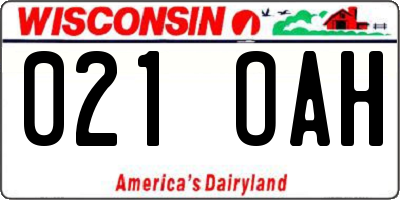 WI license plate 021OAH