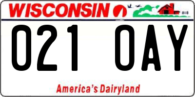 WI license plate 021OAY