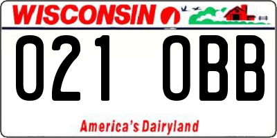 WI license plate 021OBB