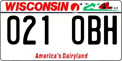 WI license plate 021OBH