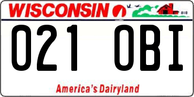 WI license plate 021OBI