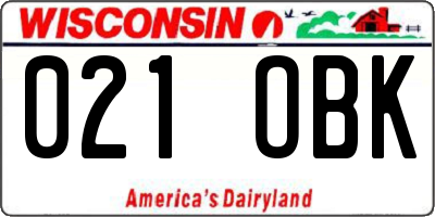 WI license plate 021OBK