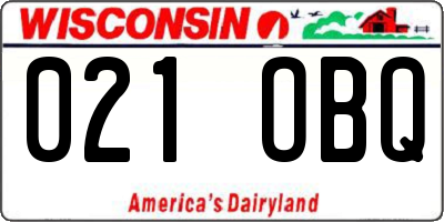 WI license plate 021OBQ