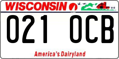 WI license plate 021OCB