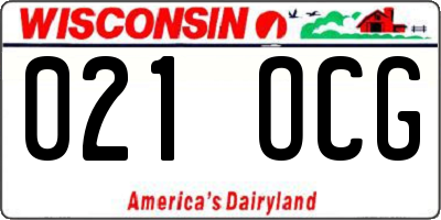 WI license plate 021OCG