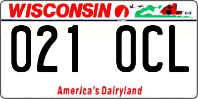 WI license plate 021OCL