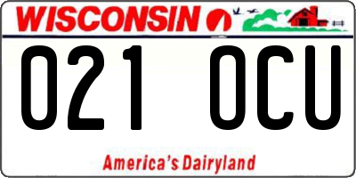 WI license plate 021OCU