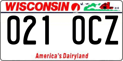WI license plate 021OCZ